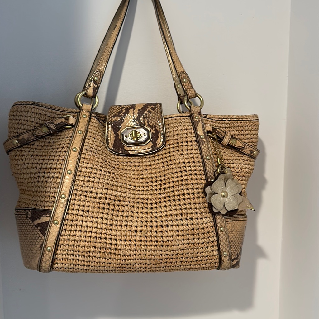 Coach Vintage Straw & Pythonbag